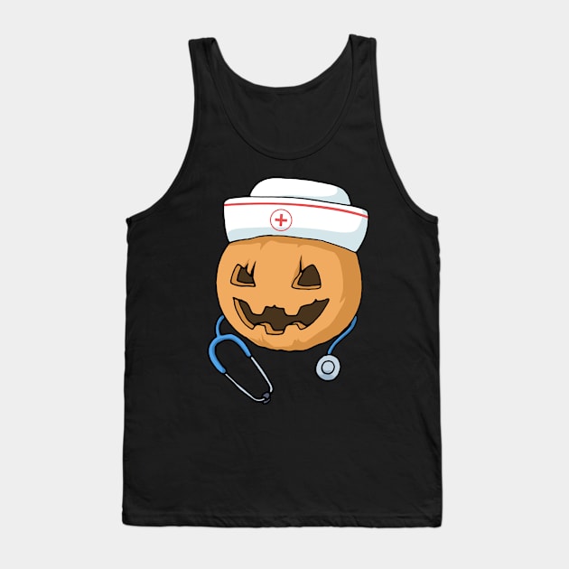 Halloween Nurse Tshirt Squad Pumpkin RN Graduate Night Shift Tank Top by PomegranatePower